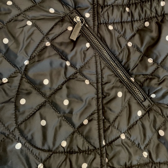Black and White Polka Dot Puffer vest Talbots Size L Preppy career casual - Picture 12 of 16